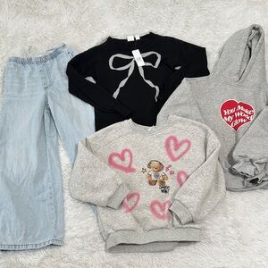 Zara Kids Black, Gray, and Light Blue Tops and Pants Set